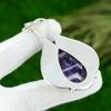 Natural Chevron Amethyst 925 Sterling Silver Bezel Crown Chakra Ethnic Pendant