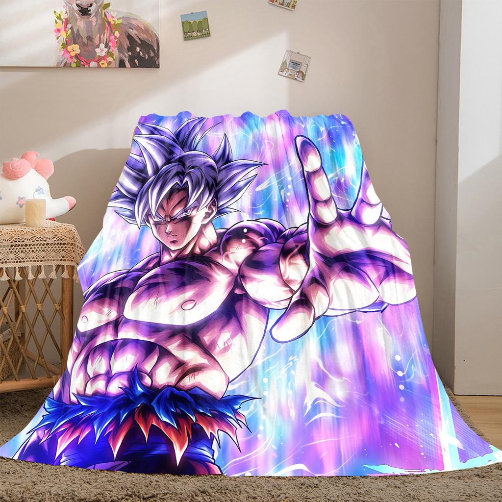 1pz Coperta in Flanella con Stampa Dragon Ball Super, Alta Qualità per Tutte le Stagioni, Decorazione per la Casa, Calore e Comfort, Perfetta per Regali di Natale