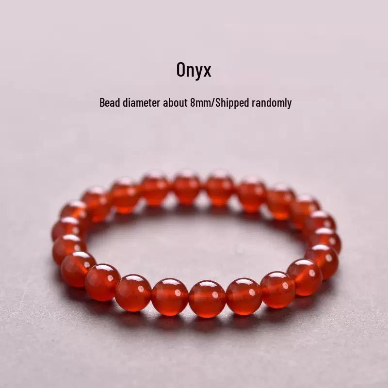 Red Agate Chalcedony Jade Bracelet for Women with Genuine Loose Beads