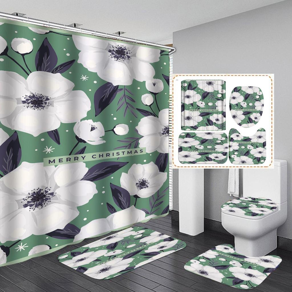 Xiyin Waterproof High Definition Shower Curtain Set - Four-Piece, No-Drill Partition for Bathroom or Hotel.