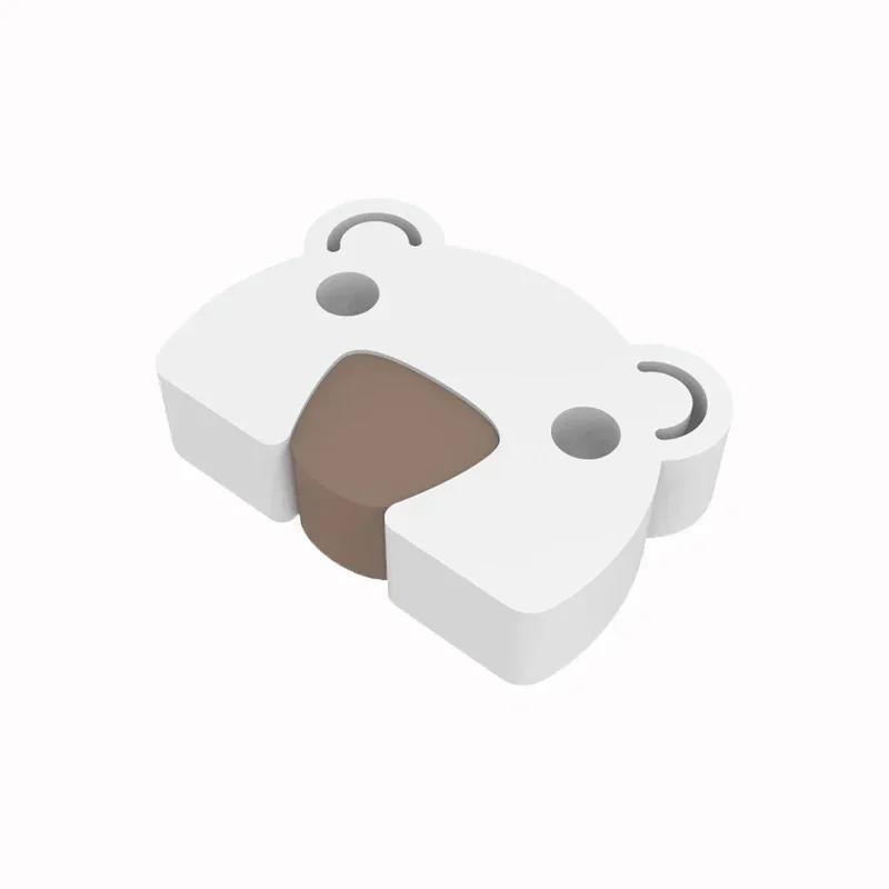 

White EVA Cartoon Bear Door Stopper Anti-Pinch Finger Baby Toddler Home Safety Door Block For Kids Protection Security Supplies
