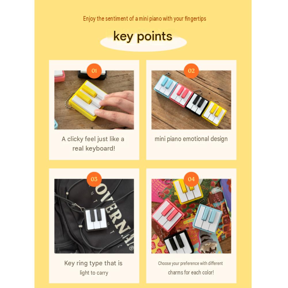 Kickkick Factory 5-Pocket Piano Clicker Keyring