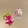 Fresh Simple Acrylic Wind Chime Flower Elastic Rings Hand Woven Glass Bead Stretchable Women's Ring Y2K Aesthetic Jewelry Gifts