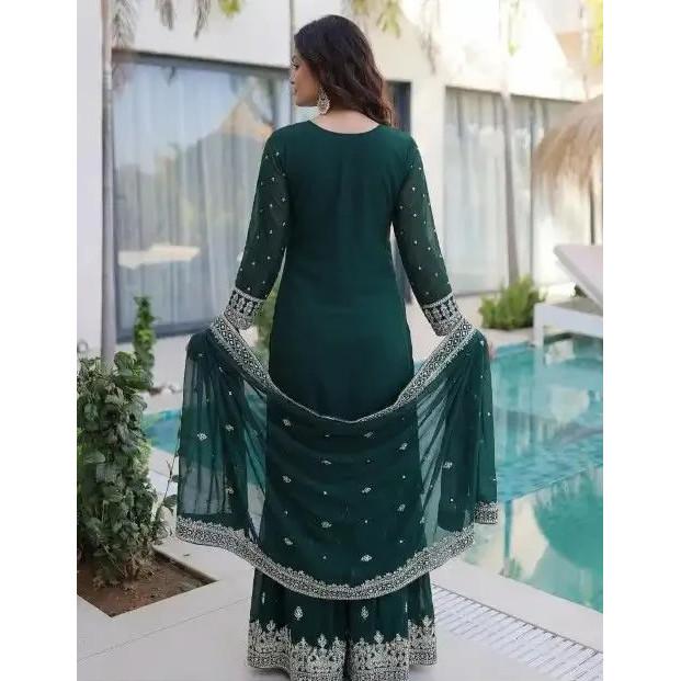 Indian Salwar Kameez Pakistani Wedding Party Wear Dress Bollywood Sharara Suit