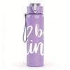 1PC Be Kind White Minimal Line Print 750ml Color Plastic Sports Water Bottle Leakproof Flip Straw Lid Suitable for Sports Office Home Use