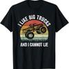 Retro I Like Big Trucks And Cannot Lie Monstertruck Engine T Shirt