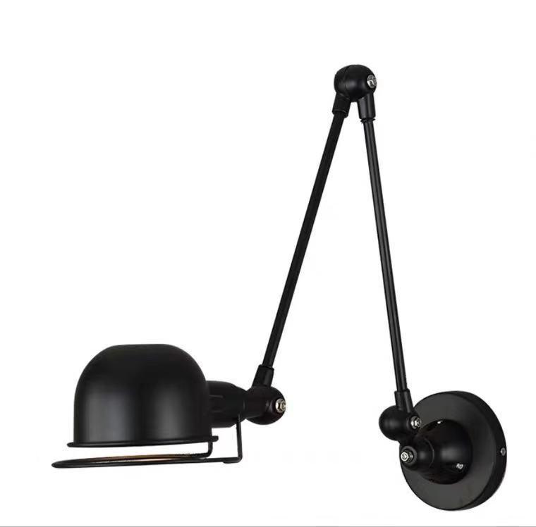 Nordic Industrial Retractable Swing Arm Wall Lamp - Modern Minimalist Design for Living Room or Bedroom