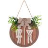 Unisex Funny Wooden Sign Hanging Rustic Wreath Round Board Sign Toilet Sign Wall Decor