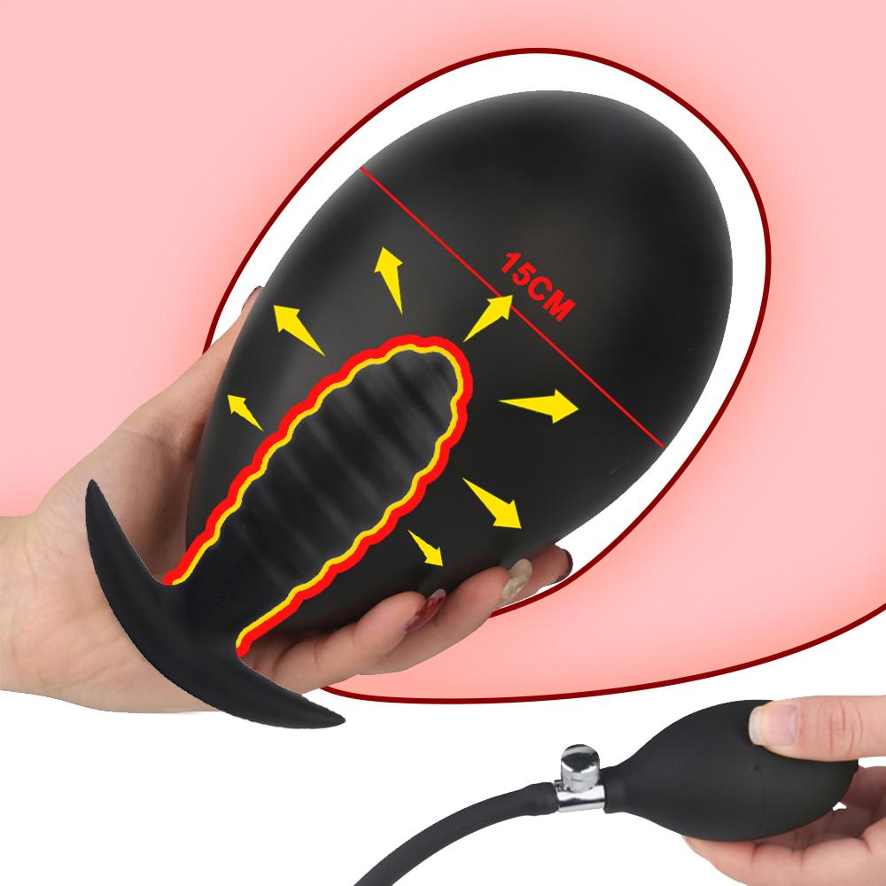 Super Large Inflatable Huge Big Anal Plug Dildo Pump Anal Dilator Expandable Butt Plug Anal Balls Sex Toys Men Prostate