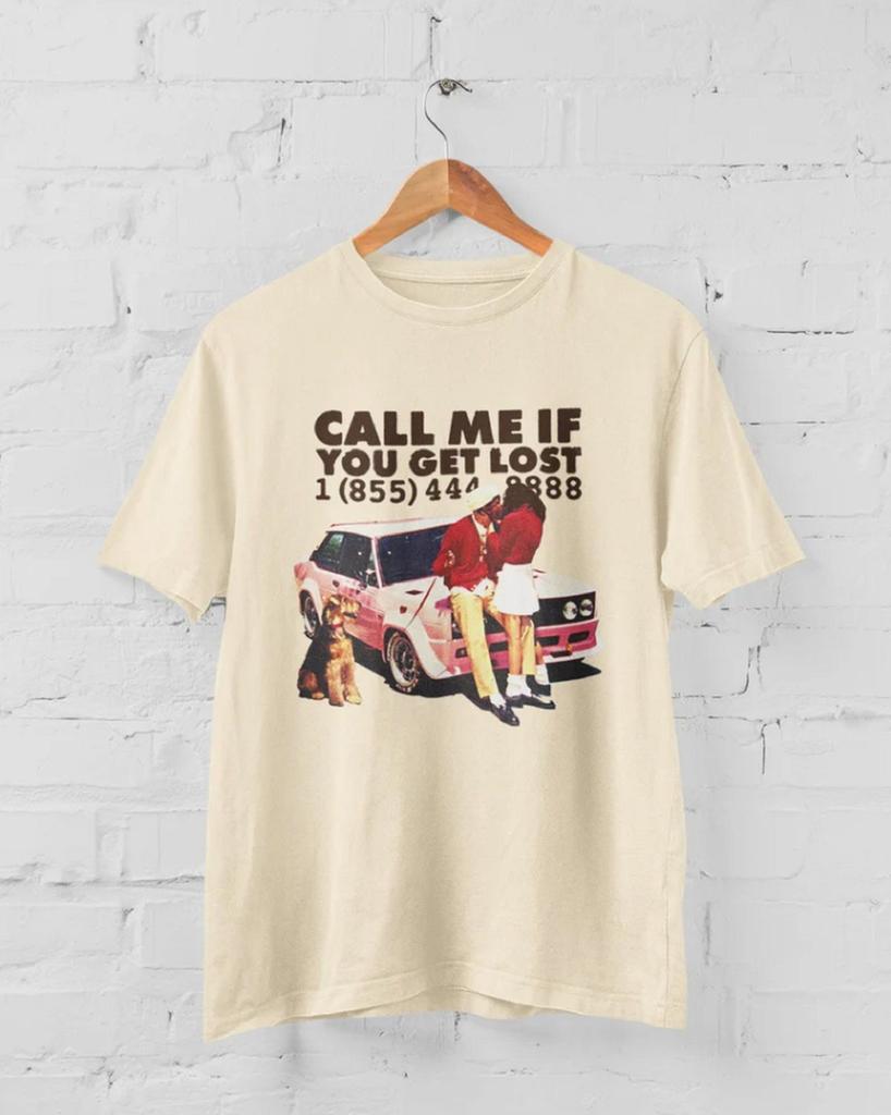 Call Me If You Get Lost RetroStyle Graphic Tee Casual Print Comfortable And Versatile Pure Cotton Printed TShirt Unisex Style