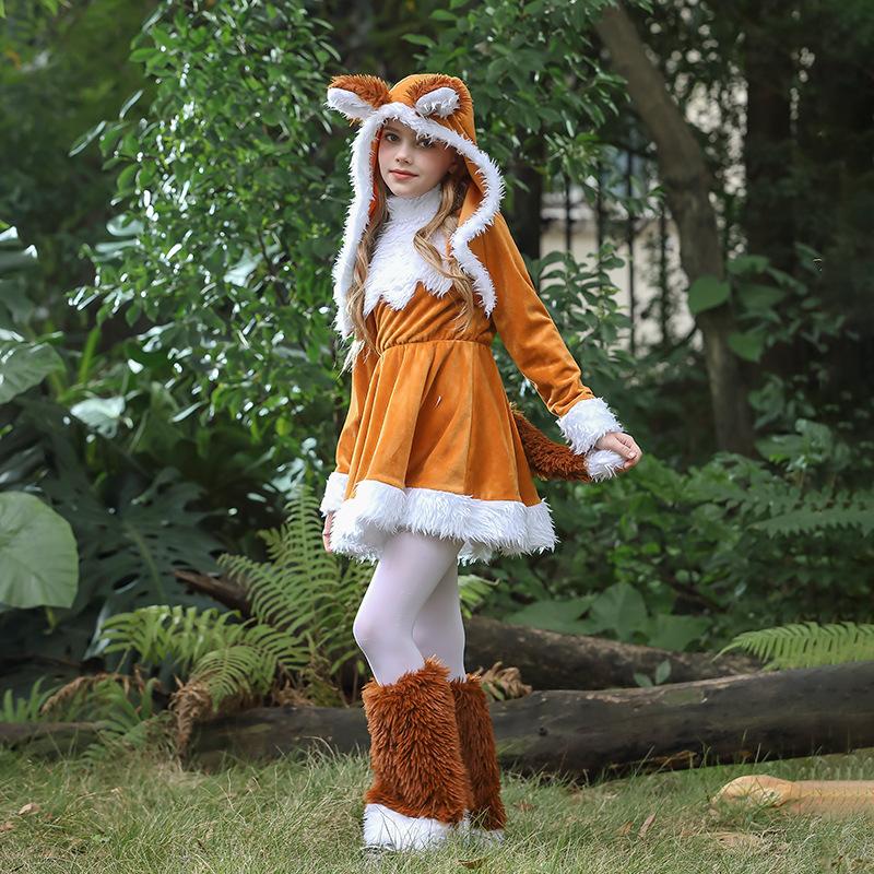 Dětský kostým na Halloween Kostým lišky Zvířecí párty Cosplay Lesní veverka Zvířecí kostým Karneval