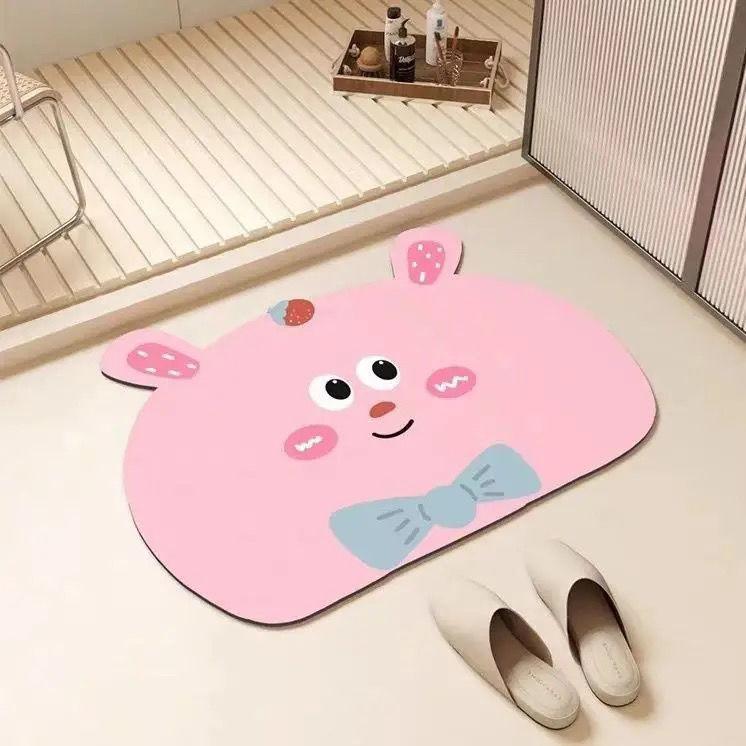 Bibulous floor mat diatom mud cartoon antiskid toilet bibulous quick-dry floor mat