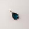 Apatite Gemstone 925 Sterling Silver Customize Oxidize Pendant 1.3" Anniversary Gift For Her APP-3-7