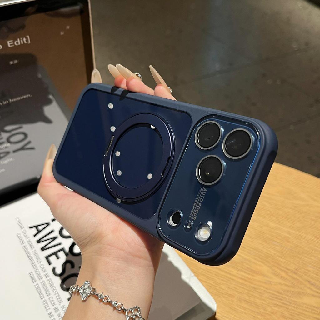 Magnetic Anti-Drop Protective Case with Rotating Stand for iPhone 16/17 Pro Max