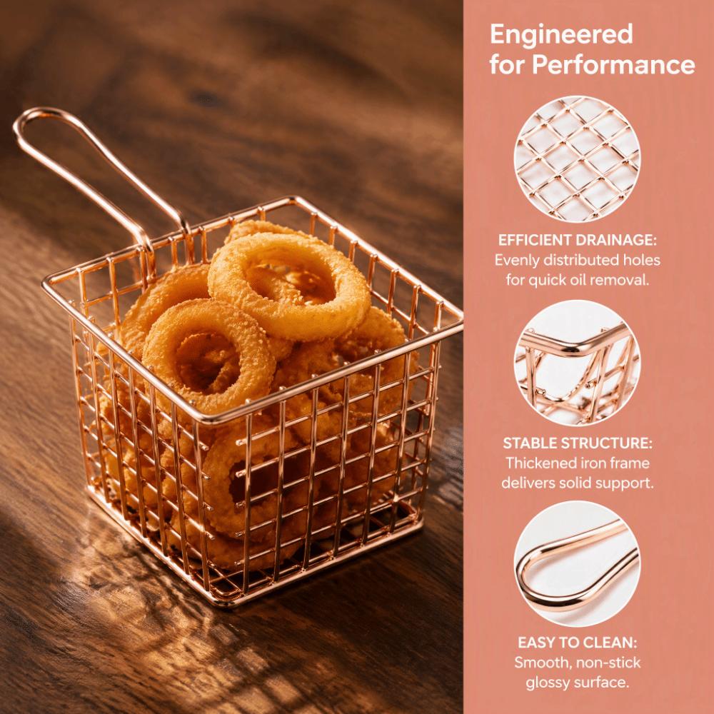 Square Shape Fryer Basket Iron Frying Strainer Durable French Fry Holder  Cooking Frying