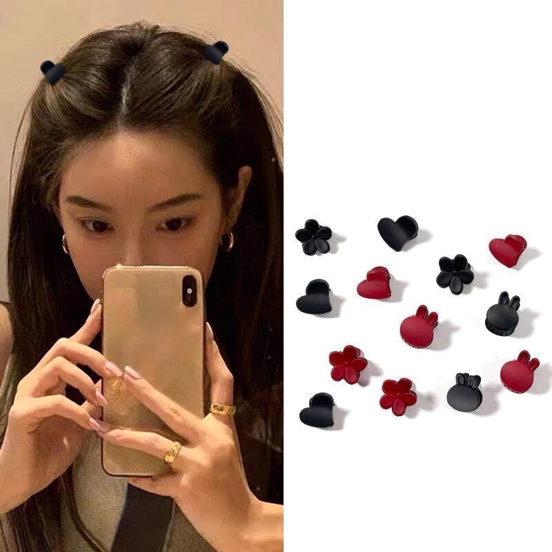 10Pcs Korean Style Fashion Mini Side Bangs Clip Seamless Small Hair Claws Frosted Princess Love Flower Rabbit Braided Hair Clip