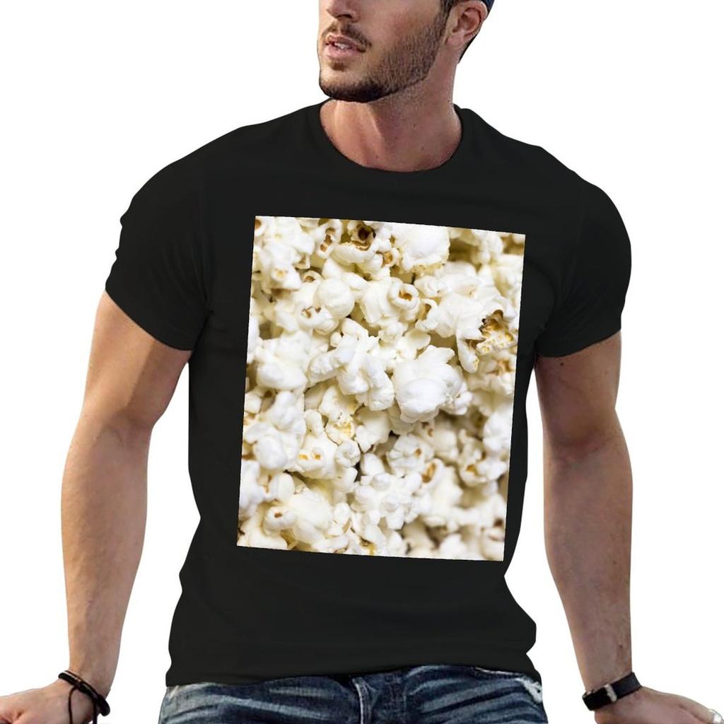 Popcorn Funny Background I Love Popcon Heart Print T-Shirt T Shirt Personalised T Shirt Man Cot
