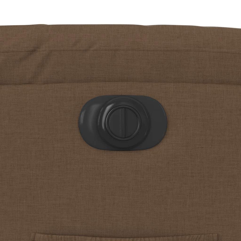Electric Recliner Chair Brown Fabric