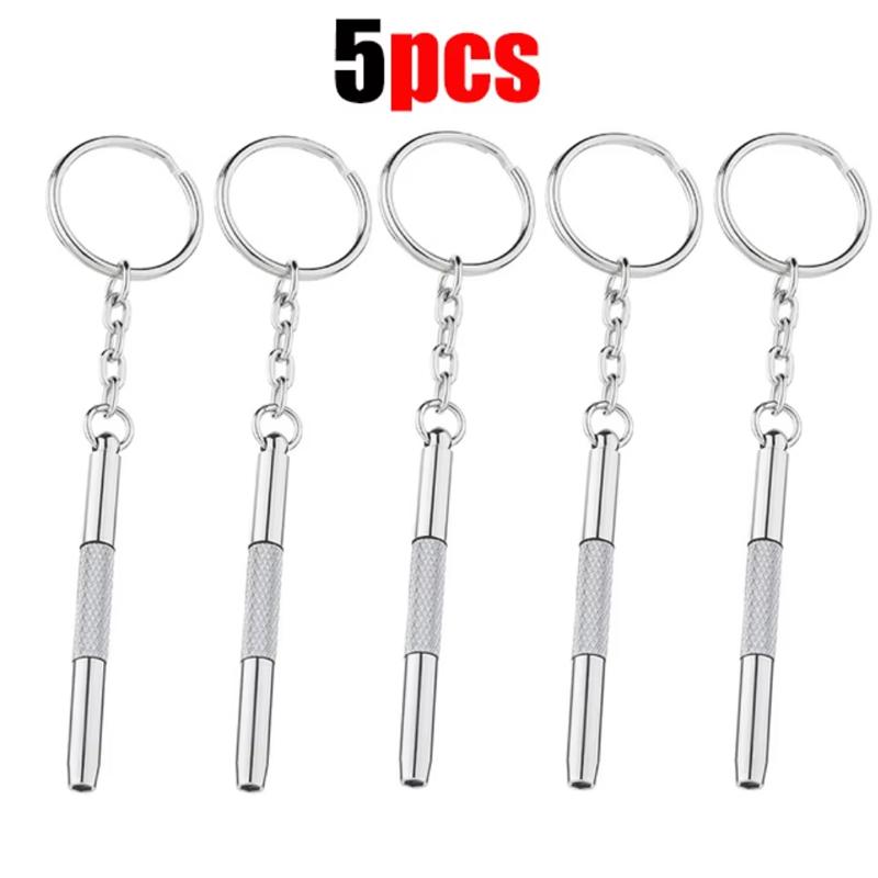 Steel Glasses Screwdriver Eyeglass Screwdriver Watch Repair Kit with Keychain Portable Hand Tools Precision Screwdriver Tools