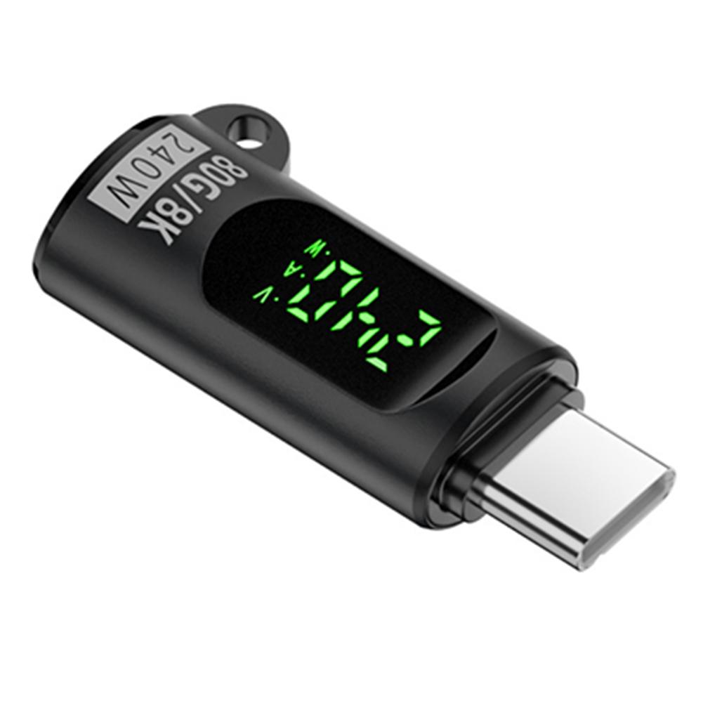 

Адаптер USB C 240 Вт 8K 60 Гц PD Type C к Type-C Адаптер с цифровым дисплеем Передача данных Зарядка OTG-коннектор Для iPhone Samsung чёрный