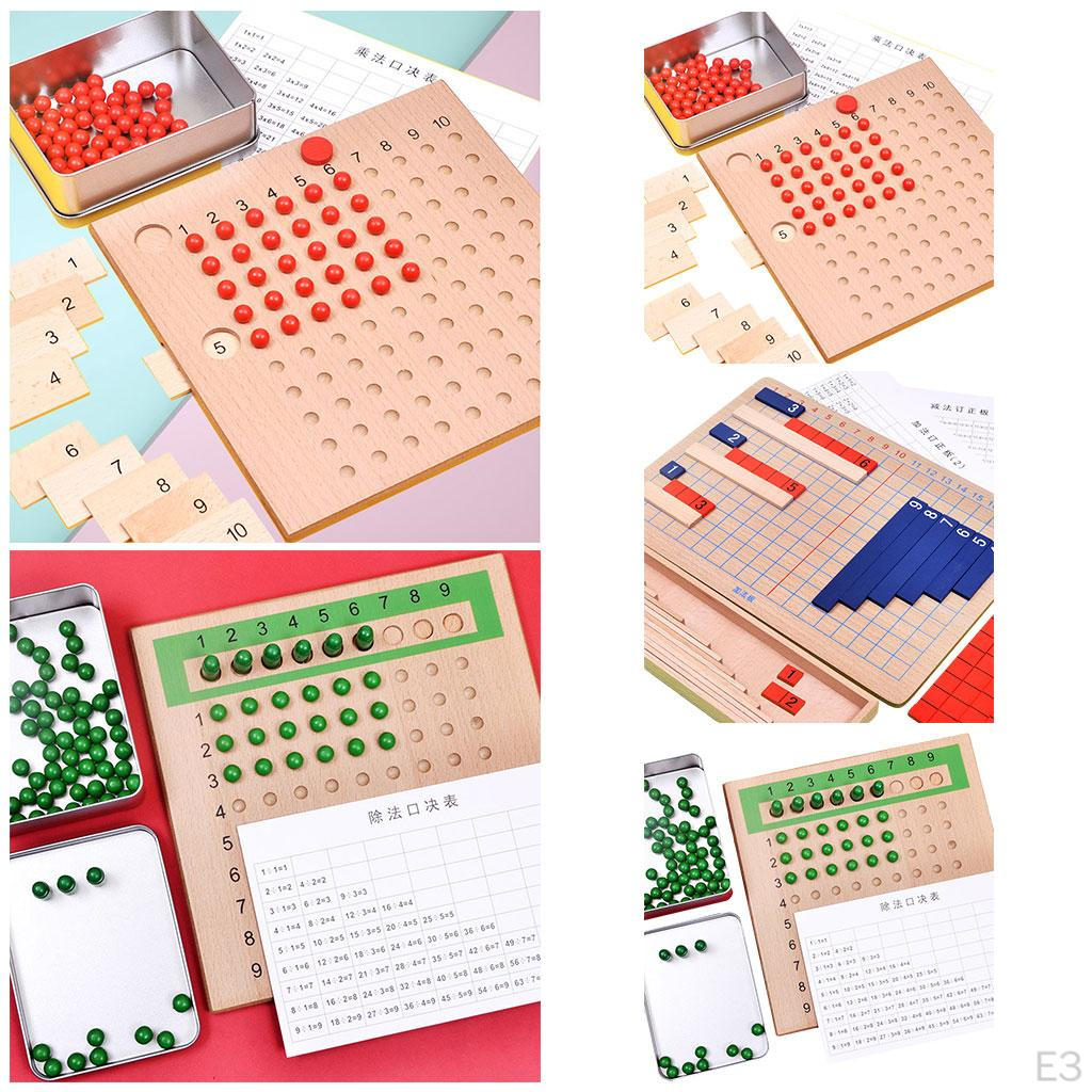 Wooden Math Teaching Aids Addition Multiplication Toys Board Early Learning Development Toddlers