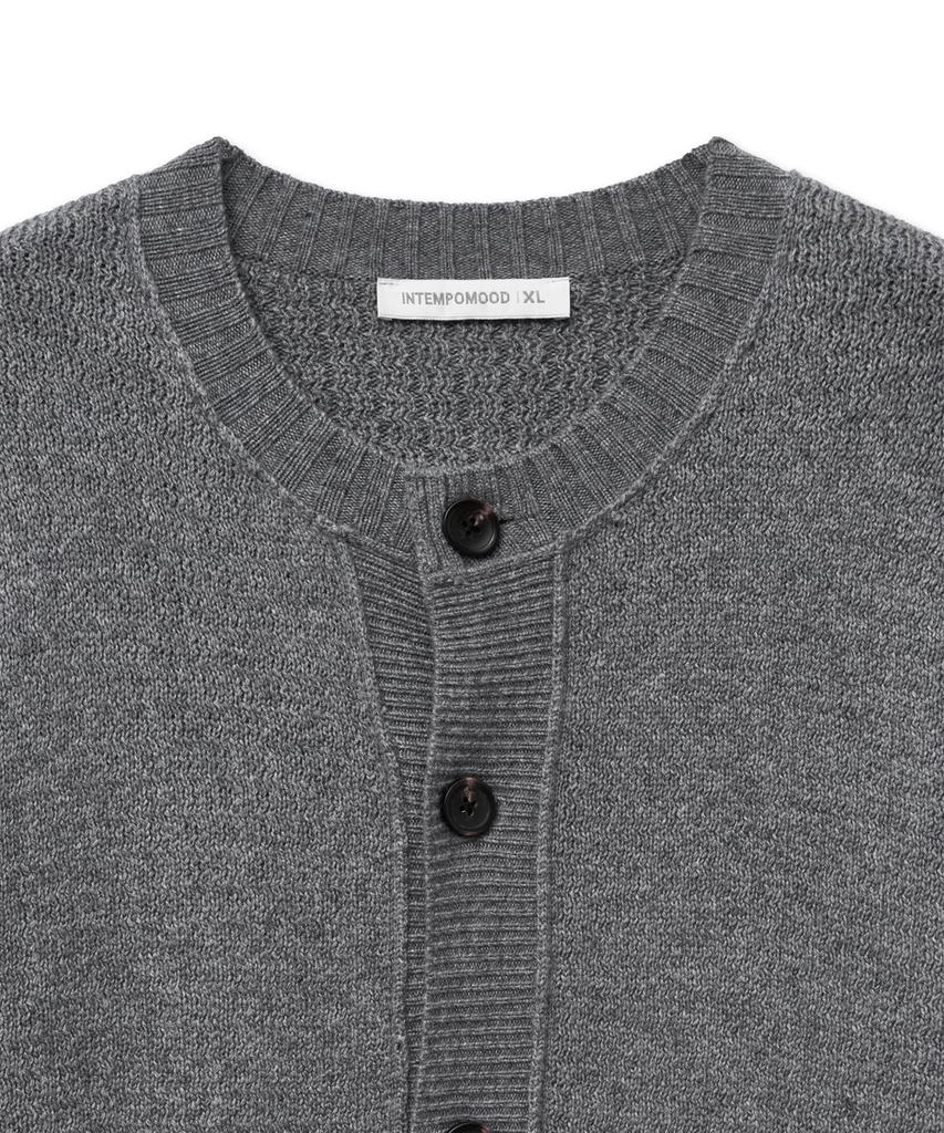 Intempomood Cottage Round Neck Cardigan_Gray