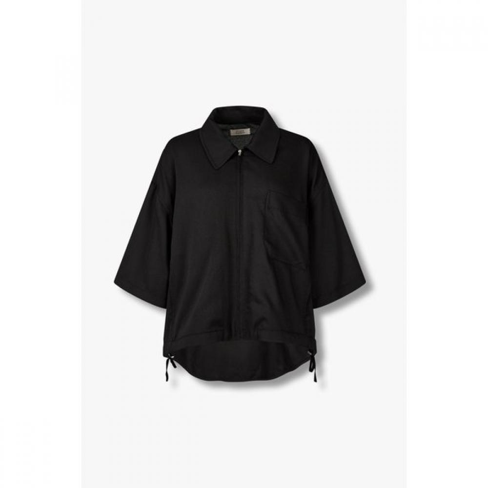 Studio Tomboy Half Sleeve Zip Up Jumper 9176313971 blacks/OS