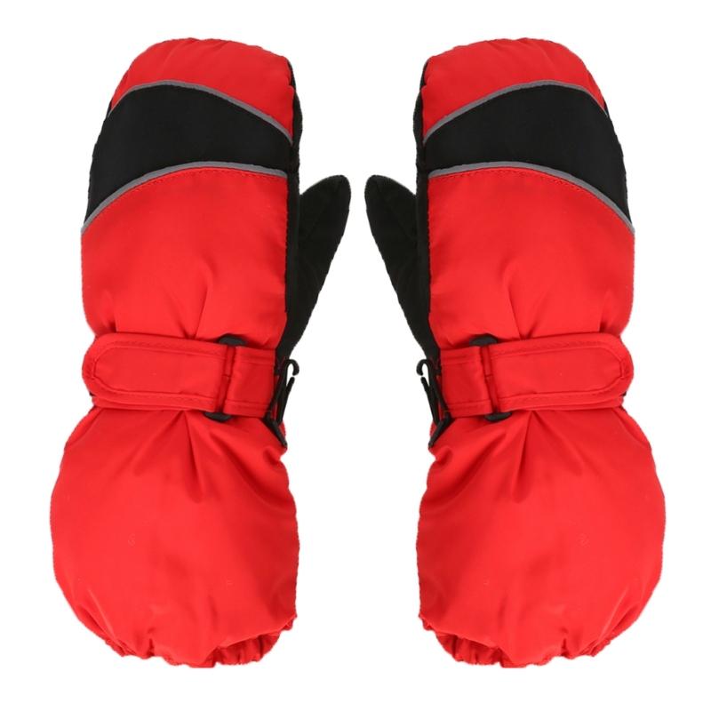 Atmungsaktive Skihandschuhe Verstellbare Schnalle Schneehandschuhe Fingerhandschuhe für Jungen und Mädchen Outdoor-Aktivitäten