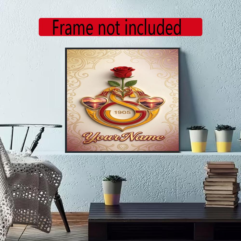 Galatasaray Customize Text Diamond Painting Round Diamond Mosaic Suitable For Beginners Diamond Painting Rhinestones Gift Frameless