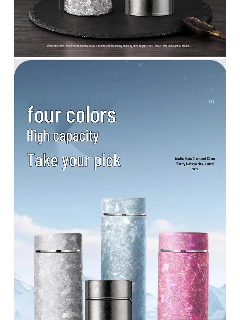 Premium Stainless Steel & Titanium Insulated Tea Infuser Cup, Double-Layer, Large Capacity, Portable for Car Use