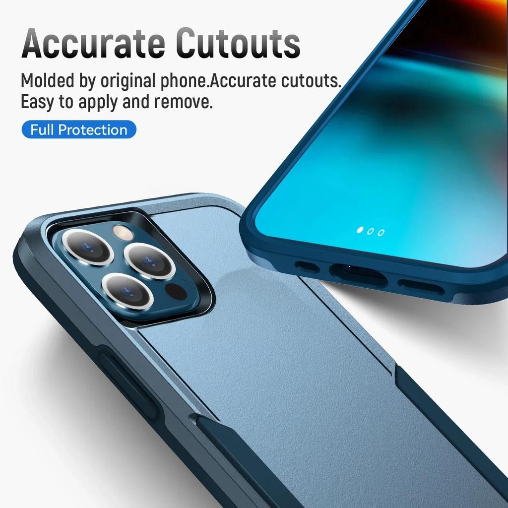 Hybrid Heavy Duty Armor for IPhone 16 Pro Max 15 14 13 12 11 XR XS 7 8 Plus Otter Case Box Hard Full Protection Military Shockproof Cover