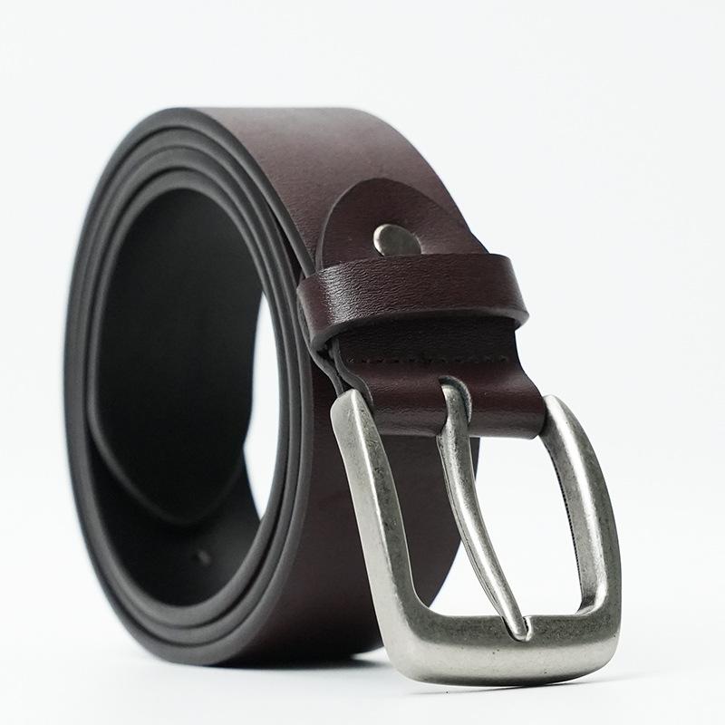 Men s Belt, Pin Buckle Leather Belt, 3.8 Wide Casual and Versatile New Pants Belt 125cm