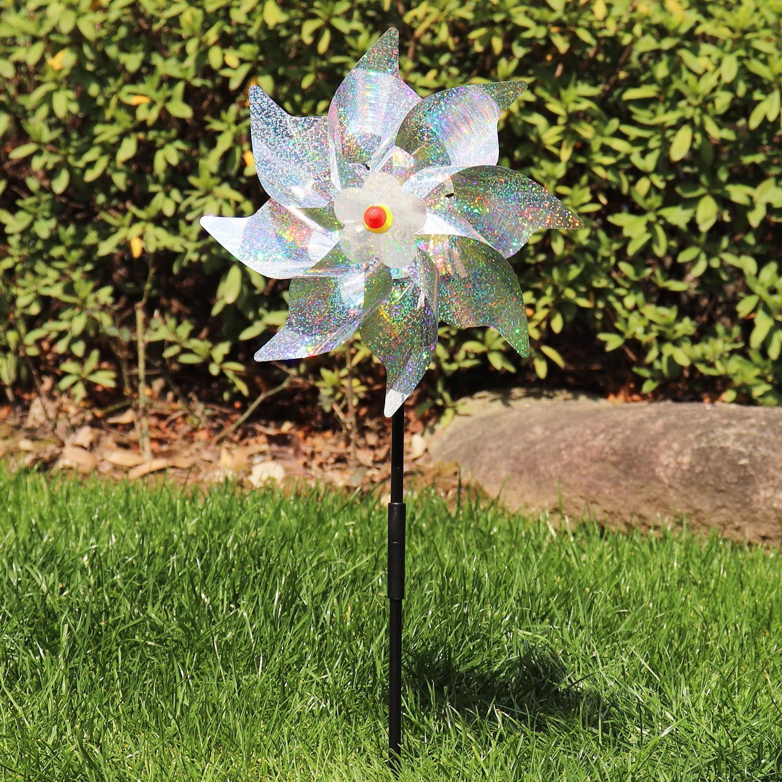 

24CM Octagonal Children s Windmill Stall Bird Color Plastic Decoration Stall Toy DIY One Size срібний