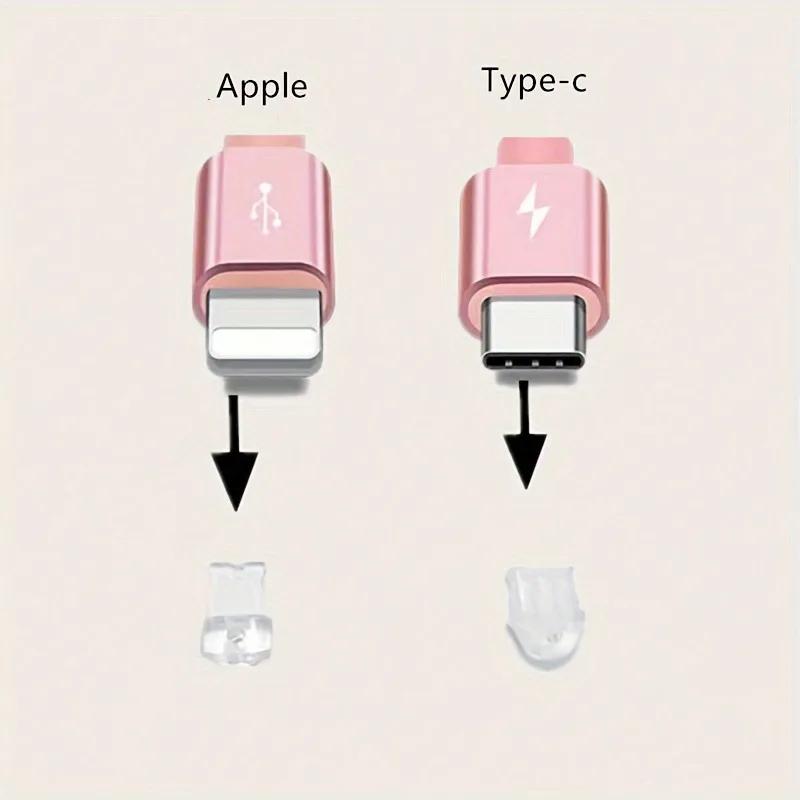 1 buc. Dop de Praf Drăguț cu Fundiță Roz pentru Telefon Accesorii Decorațiune Pandantiv Suspendat pentru IPhone pentru Samsung Port de Încărcare Type-C