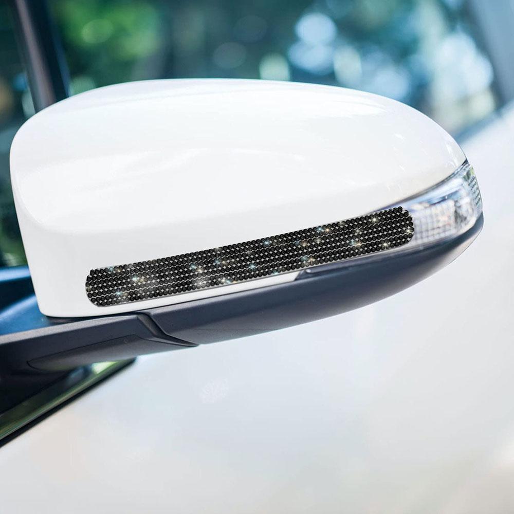 8Pcs Universal Car Door Handle Sticker Decal Warning Diamond Auto Strip Driving Safety Bling Car Exterior Sticker Accessories