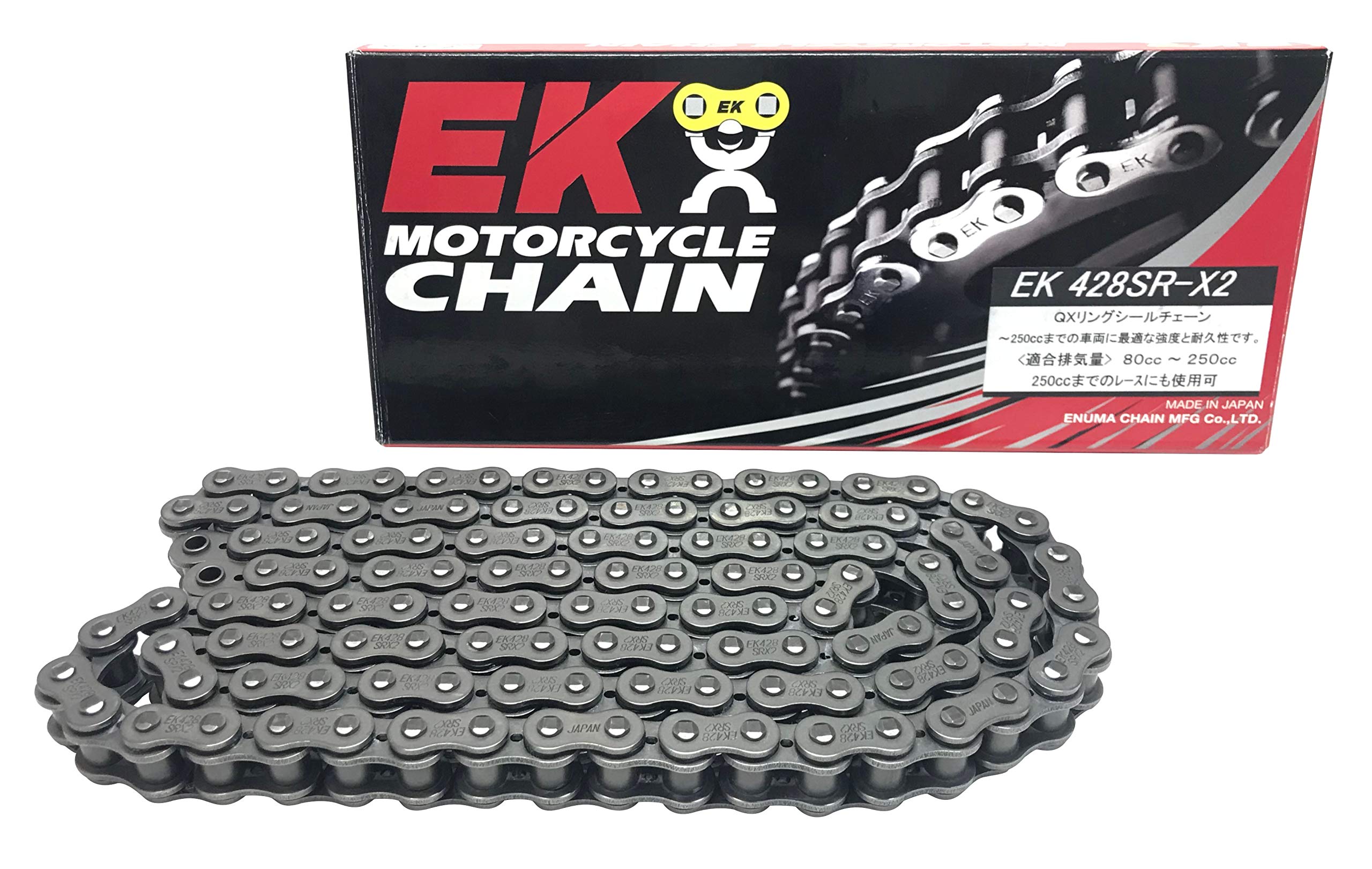 

EK QX Ring Seal Chain Steel 128L Press Clip 428SR-X2 [Semi Joint] -