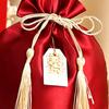 10 Pieces Red Drawstring Bags for Wedding Treats, Satin Goodies Pouches