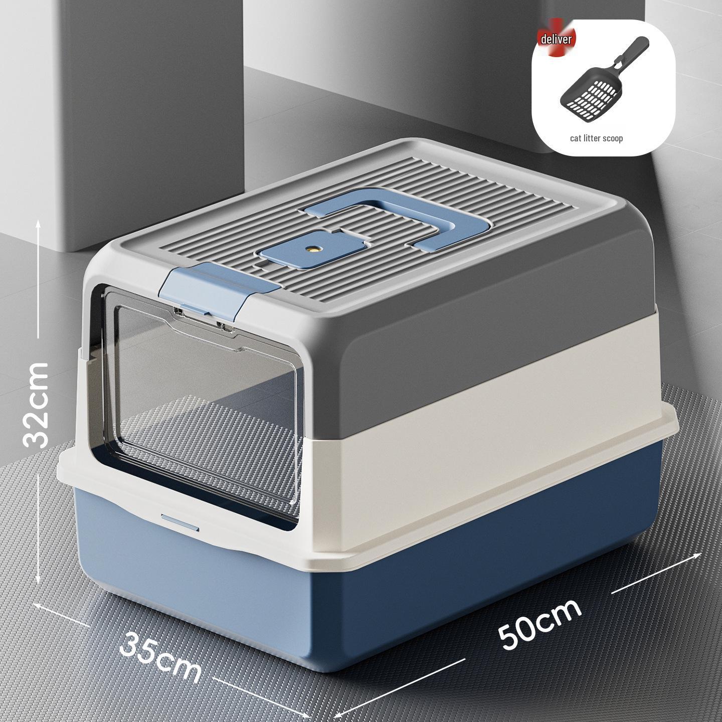 

Роскошный закрытый лоток для кошек Extra-Large с дезодорированием, защитой от разбрызгивания, УФ-лампой, портативным дизайном 50*35*32 CM