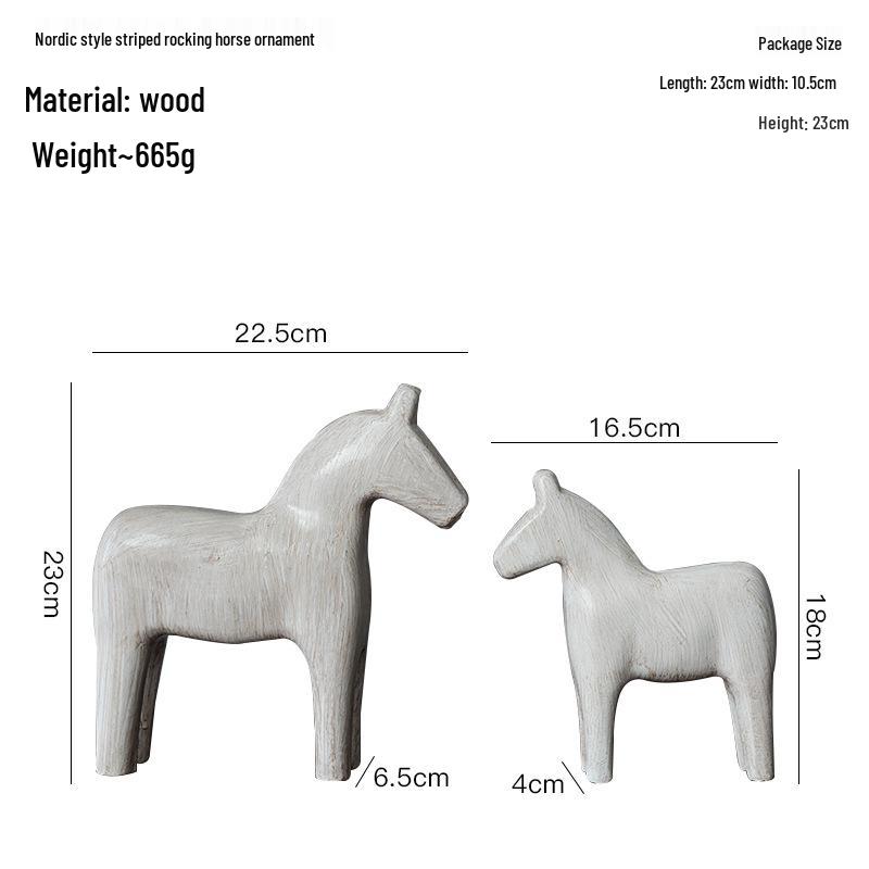 Adorno de Caballo de Madera Estilo Nórdico Morandi para Decoración de Hogar, Oficina o Sala de Estar