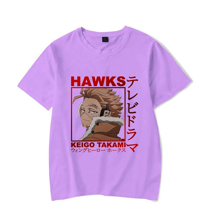 Hot Hawks Print T-shirt Summer Anime T Shirt Women Men Fashion Y2k Short Sleeve Loose Shirts