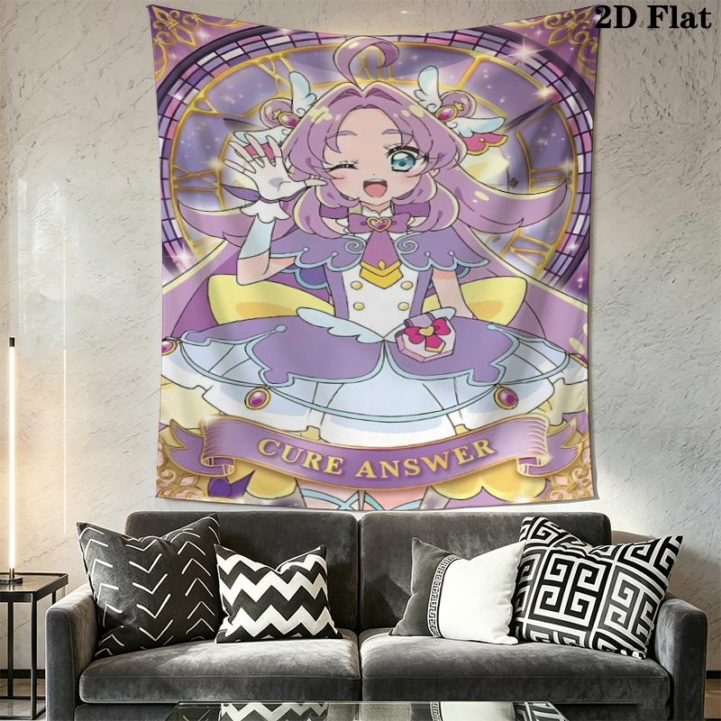 Pretty Cure Wall Tapestry Aesthetic Wall Hanging Printed Fabric Blanket Decorative Tapestries for Bedroom Living Room Home Decor