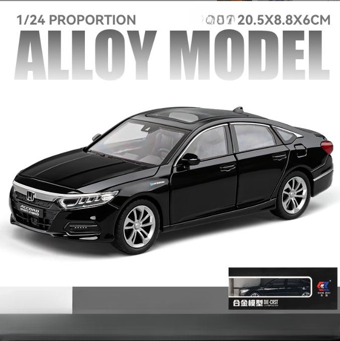 1:24 HONDA Accord Alloy Car Model Diecasts & Toy Vehicles Metal Car Model High Simulation Sound and Light Collection Kids Gifts ED4