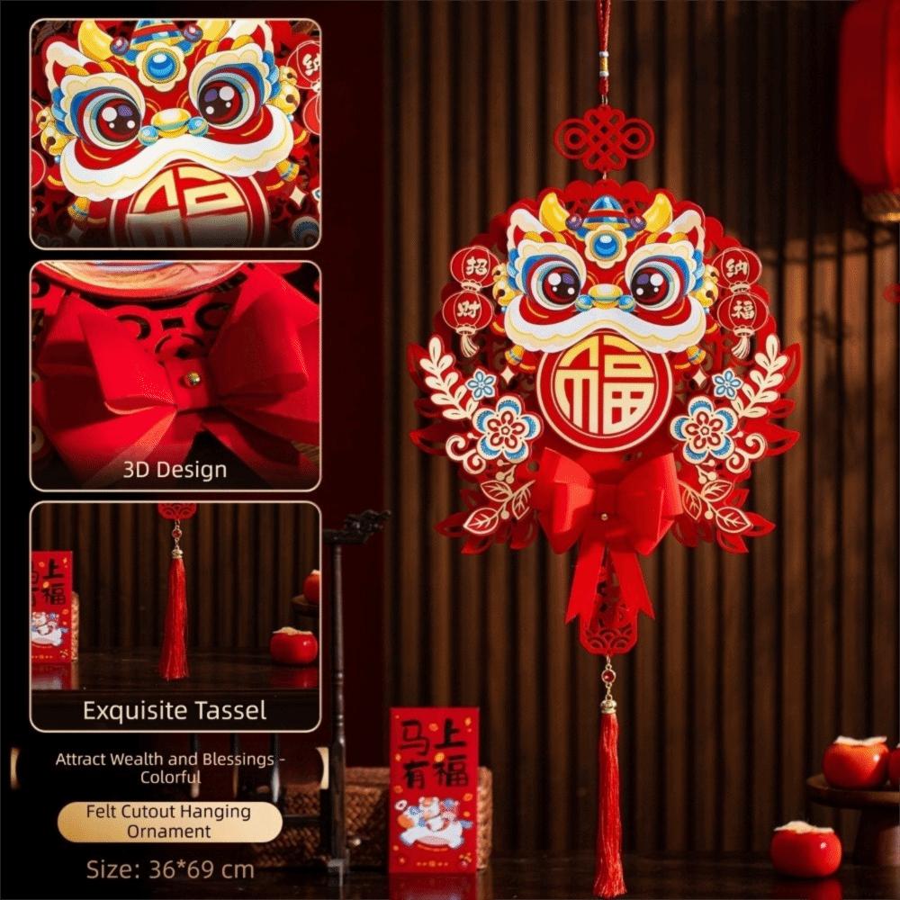 Chinese Spring Festival Horse Year Hanging Pendants Fu Character Door Sticker  New Year Decorations