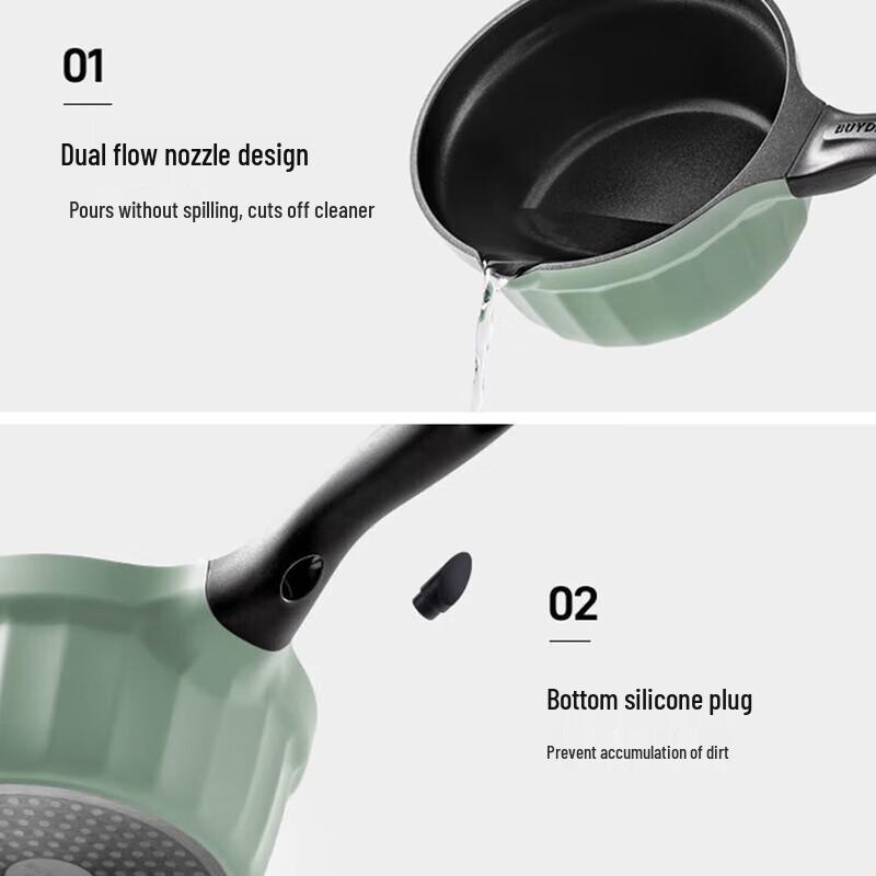 Buydeem 1.8L Enamel Non-Stick Saucepan