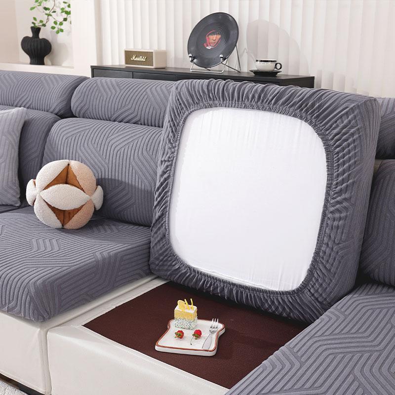 

Lanmolife Super Stretch Jacquard Sofa Cushion Cover For Living Room Office Hotel Removable Cleaning Furniture Protective Covers 1PC 4Seater темно-серого