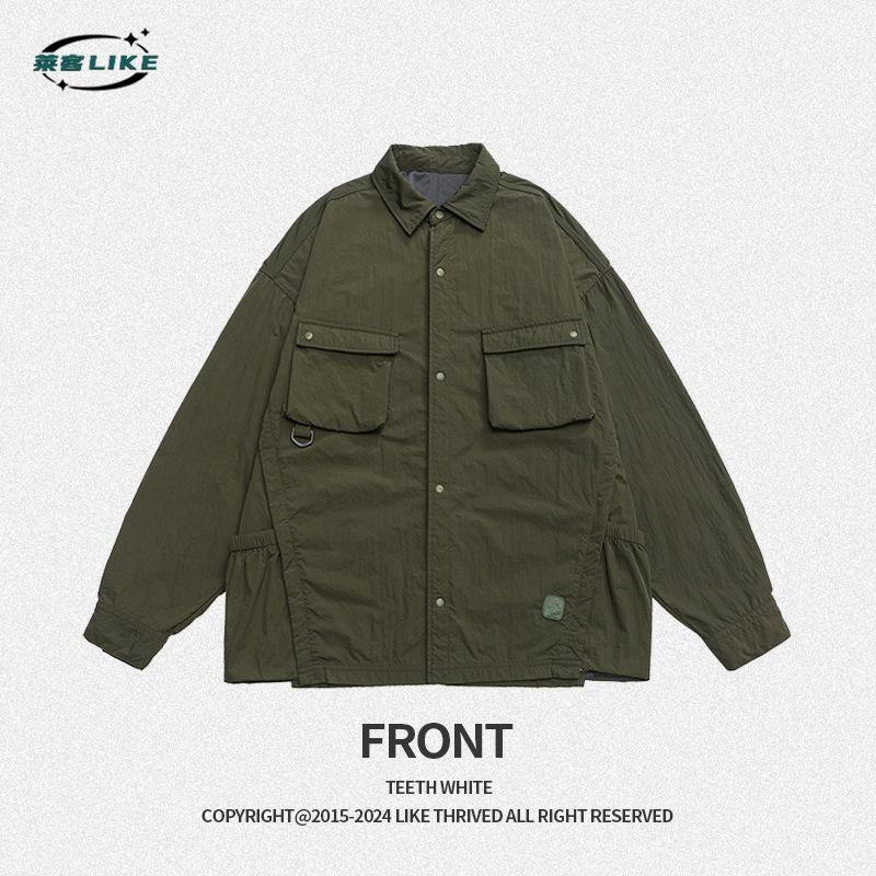 

Новая мужская одежда | Минималистичная модная брендовая куртка для активного отдыха, свободная повседневная рубашка с длинными рукавами в горном стиле, универсальная мужская куртка больших размеров 5XL зелёный