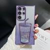 Creative Quicksand Cup Suitable for Samsung S24ULTRA Mobile Phone Case S23 Transparent Gradient Glitter S22 with Lens Film