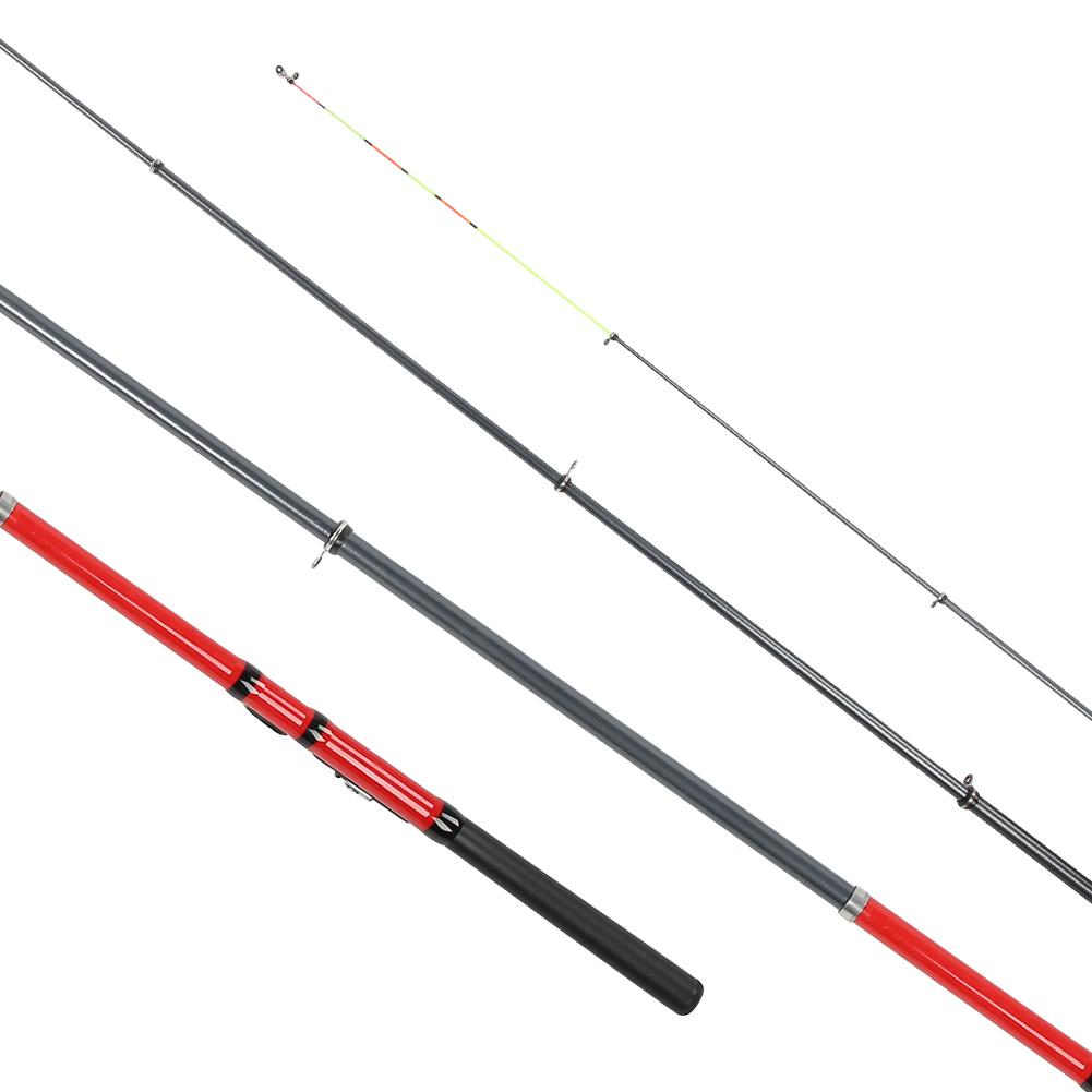 Outdoor Carbon Mini Telescopic Short Section Fishing Rod Pole Soft Tail Tacklered 2.7meters