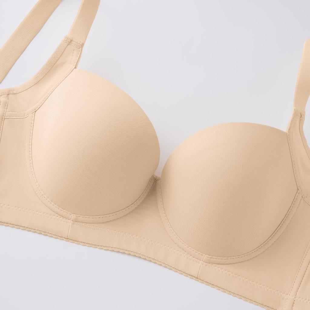 Large-sized Smooth Bra Women's Seamless Sexy Underwear Women's Gathering Bra Anti-sagging Deep V Bra with Steel Rims