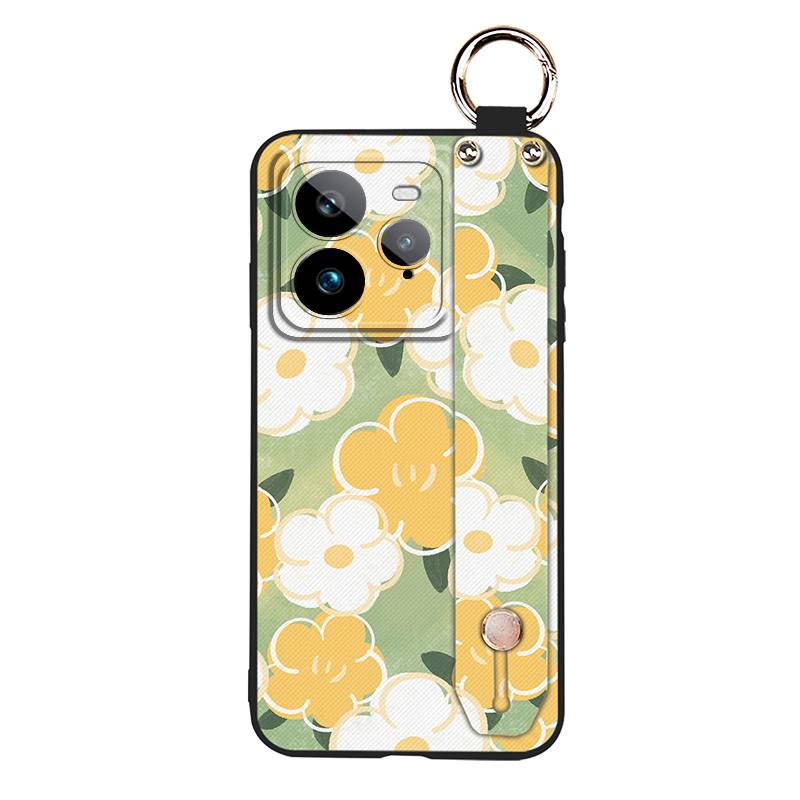 Wristband Anti-knock Phone Case For Realme GT7 Pro Kickstand Fashion Design Back Cover Phone Holder Waterproof Flower